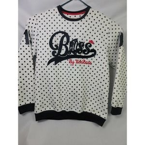 Bass Ron Bass Men's Cream Black and Red Polka Dot Sweatshirt Pullover Size 3XL